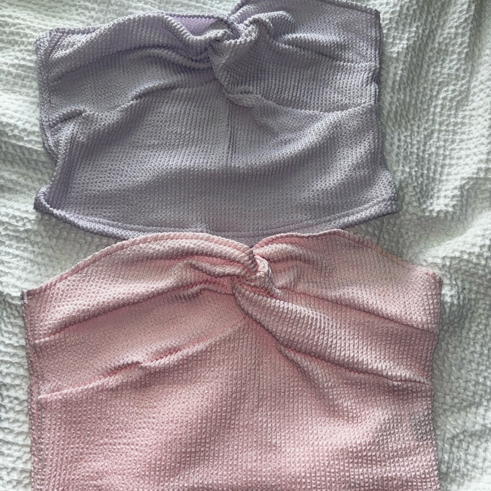 Knit Tube Tops in Lavender and Pink